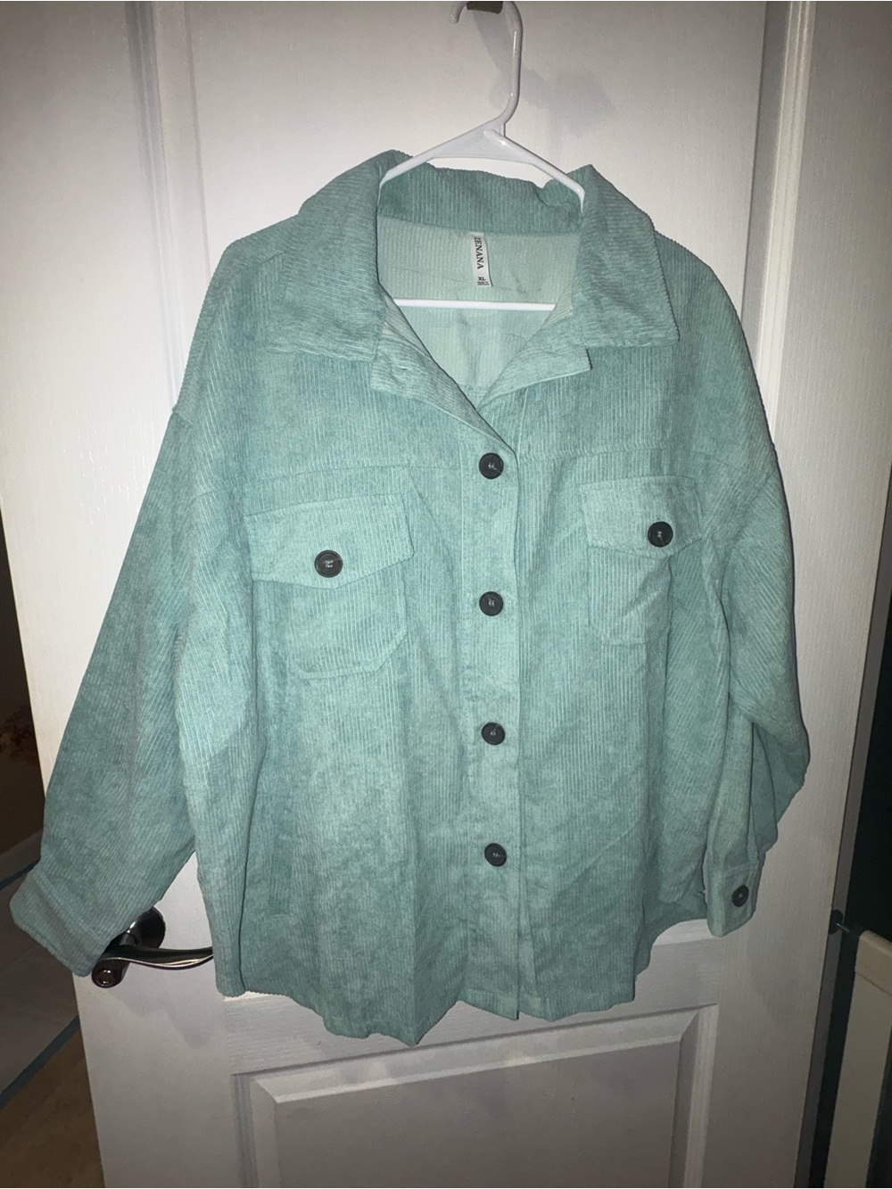 Zenana Outfitters Mint Corduroy Collared Shacket - XL